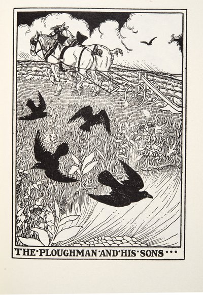 The Ploughman and his Sons, de Fontaine Fables, pub. 1905 de Percy J. Billingshurst