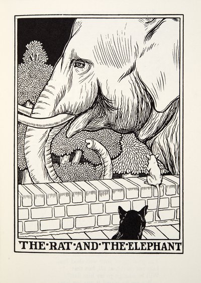 O Rato e o Elefante, de Fontaine Fables, pub. 1905 de Percy J. Billingshurst