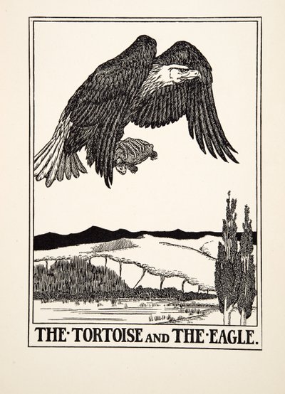 The Tortoise and the Eagle, de A Hundred Fables of Aesop, pub.1903 (gravura) de Percy J. Billingshurst