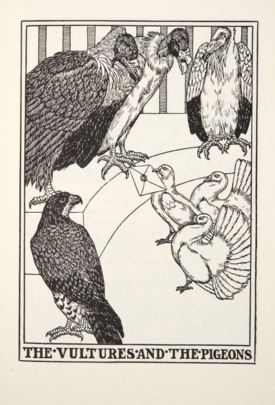 Os Abutres e os Pombos, de Fontaine Fables, pub. 1905 de Percy J. Billingshurst
