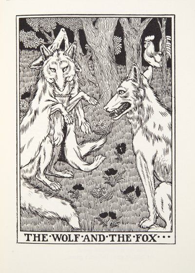 O Lobo e a Raposa, de Fontaine Fables, pub. 1905 de Percy J. Billingshurst