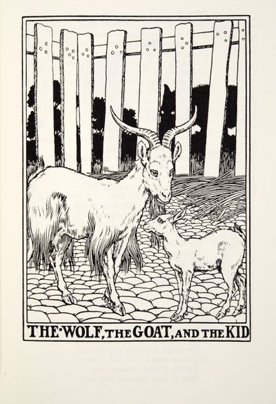 O Lobo, o Bode e o Garoto, de Fontaine Fables, pub. 1905 de Percy J. Billingshurst