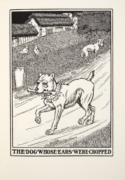 Thr Dog cujas orelhas foram recortadas, de Fontaine Fables, pub. 1905 de Percy J. Billingshurst
