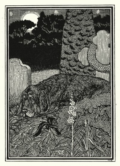 O cão de Montargis (litho) de Percy James Billinghurst