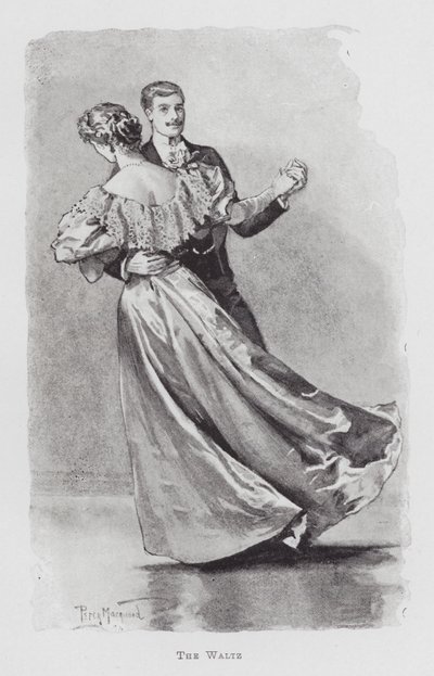 A dançar: A Valsa (litho) de Percy Macquoid