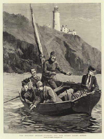 A temporada de férias, pesca ao largo da Light House Início de Percy Macquoid