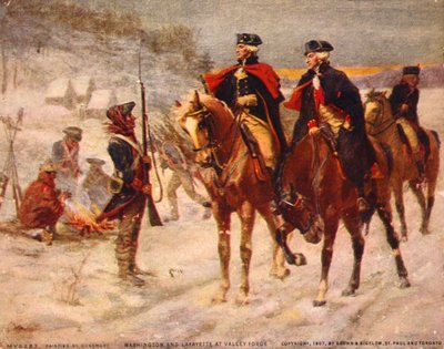 Washington E Lafayette At Valley Forge / Pintura de Dunsmore. C. 1907. de Percy Moran