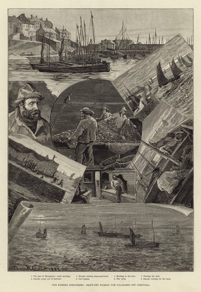 Nossas Indústrias de Pesca: Pesca com Rede de Deriva para Pilhards na Cornualha de Percy Robert Craft