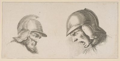 Duas cabeças de velhos soldados, depois de 1641. de Peregrine Lovell