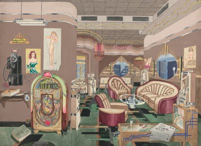 Salão de coquetéis, 1946, 19351942. de Perkins Harnly