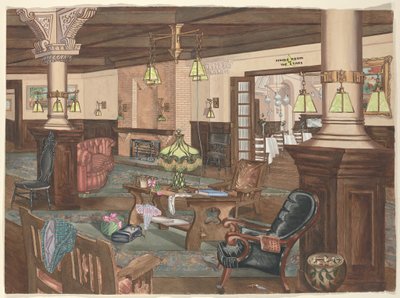 Hall do Hotel Hollywood, 1902 de Perkins Harnly