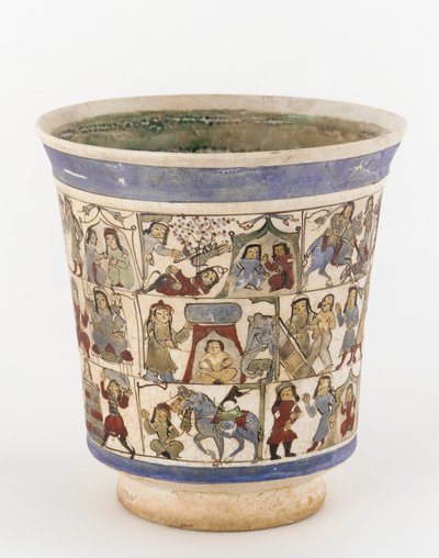 Copo, descrevendo, a, Shahnama, kashan, irã, Saljuq, período, (ceramic) de Persian School