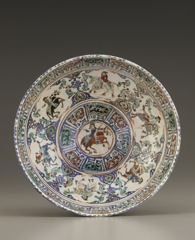 Tigela, Kashan, Irã, dinastia Saljuq, final do século XII a início do século XIII (cerâmica) de Persian School