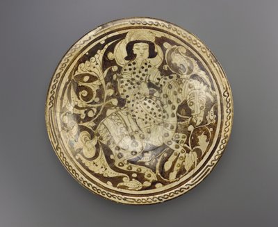Prato, Kashan, região, irã, dinastia saljuq, tarde, 12º-cedo, 13º século, (ceramic) de Persian School