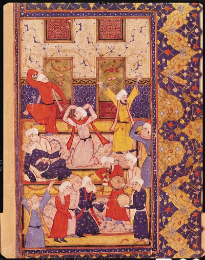 Fol.5r Iniciação dança, de um livro de poemas de Hafiz Shirazi (c.1325-c.1388) de Persian School