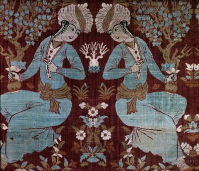 Painel estilo Isfahan (seda) de Persian School