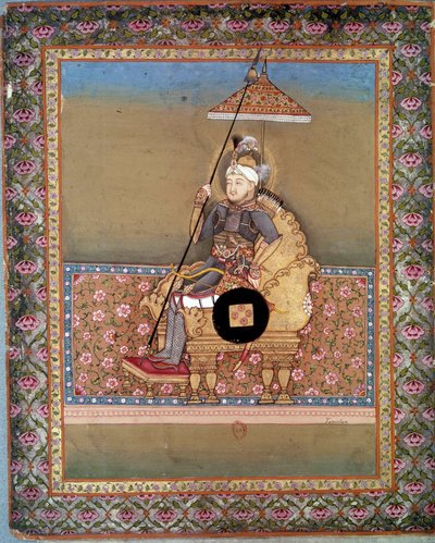 Retrato do chefe mongol Tamerlan (1336-1405) (ou Timur Lang, "Timur o coxo"). Miniatura persa do século XV. Paris, B.N. de Persian School