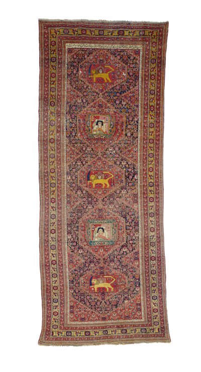 Tapete da galeria de Senneh, Pérsia Ocidental, 1837 de Persian School