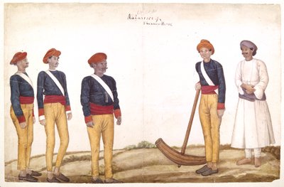 Tendas Orderlies, c.1820-30 (aguarela sobre papel) de Persian School