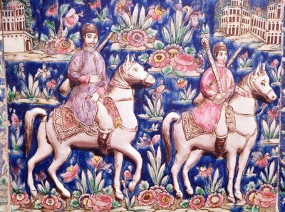 O rei fora caçando (cerâmica) de Persian School