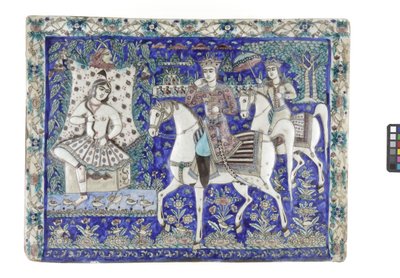 Azulejo de Teerã, século XIX (fritas moldadas, pintadas com tinta submersa) de Persian School