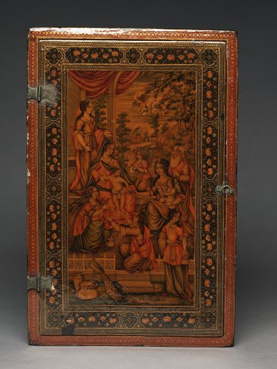 Kit de ferramentas retratando a Sagrada Família, c.1830 (meios mistos) de Persian School