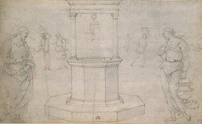 Cristo e a Mulher de Samaria, final do século XV e início do século XVI de Perugino