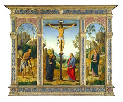 A Crucificação com a Virgem, São João, São Jerônimo e Santa Maria Madalena, c. 14821485. de Perugino
