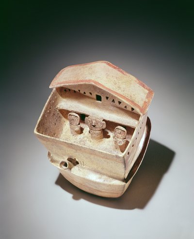Casa com habitantes, Recuay Culture (ceramic) de Peruvian School