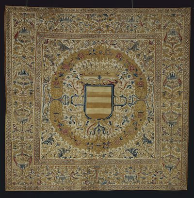 Suspensão Grande com Coroa e Escudo, c.1700 de Peruvian School