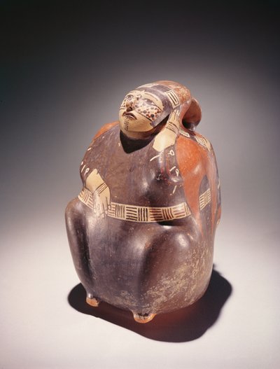Selecionador de cacau de cerâmica, cultura Nazca (louça de barro) de Peruvian School