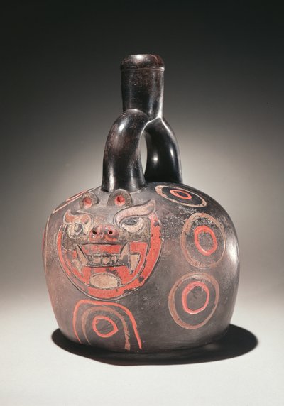 Embarcação com puma, cultura Chavin, 90 aC (cerâmica) de Peruvian School