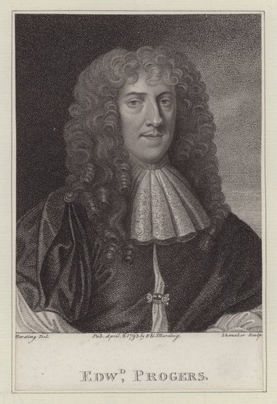 Edward Progers, Groom to the Bedchamber to King Charles II (gravura) de Peter (after) Lely