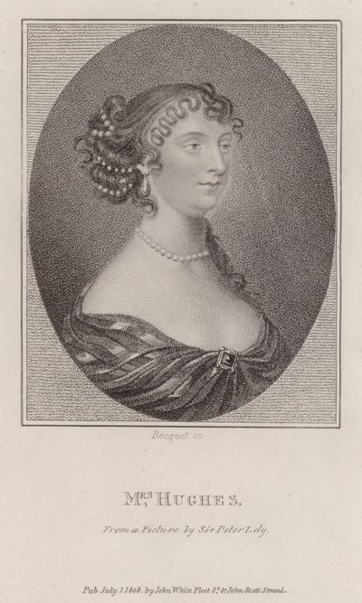 Margaret Hughes, atriz inglesa (gravura) de Peter (after) Lely
