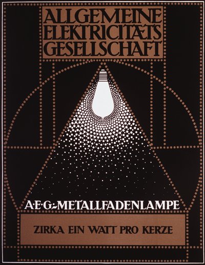 Cartaz de publicidade para a General Electric Company [AEG] 1910 de Peter Behrens