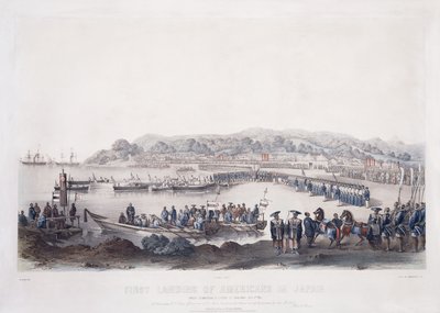 Primeiro desembarque de americanos no Japão em Gore-Hama em 14 de julho de 1853, de Peter Bernhard Wilhelm Heine