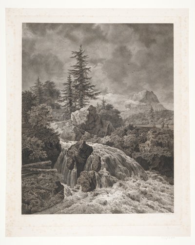 paisagem com cachoeira de Peter Christian Schøler