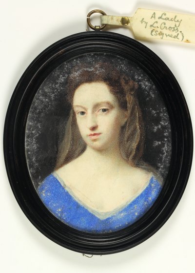 Uma Senhora em corpete azul com capuz castanho (aguarela em velino) de Peter Cross