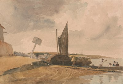 Maré baixa, desembarque de barco de Peter DeWint