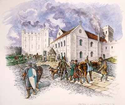 Keep and Palace, Old Sarum, Wiltshire, c1130, 1994 de Peter Dunn