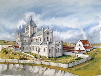 Antiga Catedral de Sarum, c1150, c1990-2010 de Peter Dunn