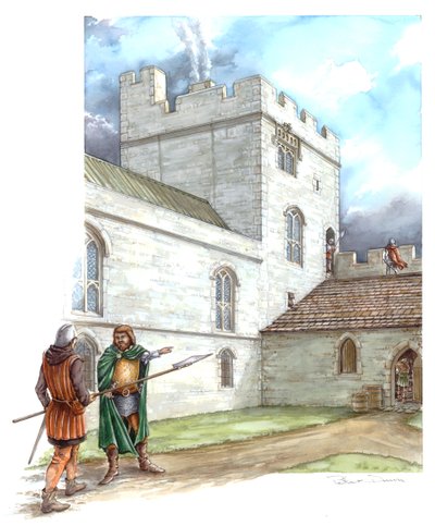 Castelo de Portchester, meados do século XIV, c1990-2010 de Peter Dunn