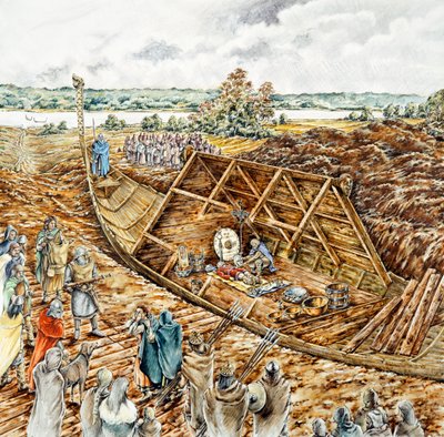Sepultamento do navio Sutton Hoo, século VII, 1990-2010 de Peter Dunn