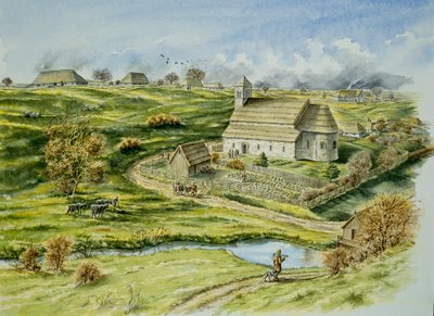 Wharram Percy Medieval Village, final do século XII, c1990-2010 de Peter Dunn