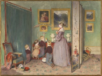 A Oração da Noite Arquiduquesa Sophie com filhos, 1839 de Peter Fendi