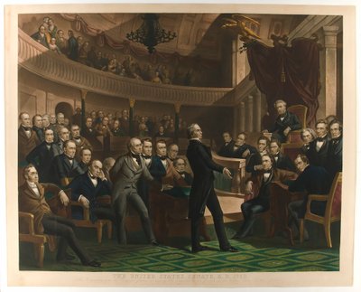 O Senado dos Estados Unidos, a.d. 1850, bar. c1855. de Peter Frederick Rothermel