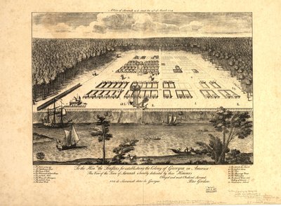 Vista de Savannah tal como se encontrava a 29 de março de 1734. LOC 97683565 de Peter Gordon