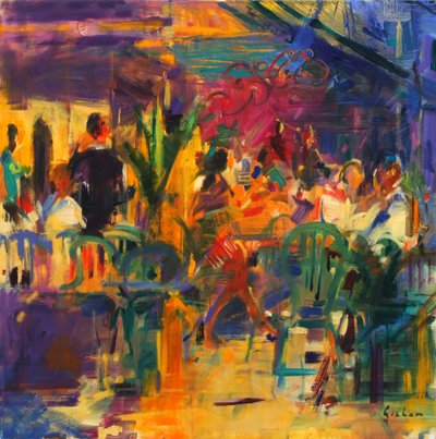 Café de la Place, São Paulo de Vence de Peter Graham (Contemporary)
