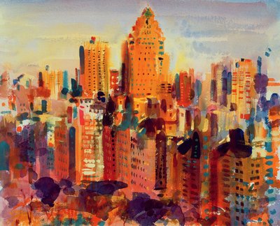 Upper Manhattan, 2000 (wc no papel) de Peter Graham (Contemporary)
