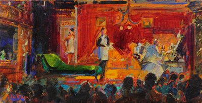 O mundo inteiro é um palco , 2021 (óleo sobre tela) de Peter Graham